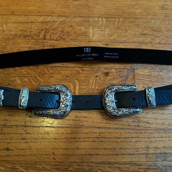 B-Low the Belt Baby Bri Bri Leather Belt in Black & Silver Size Small - Picture 5 of 6
